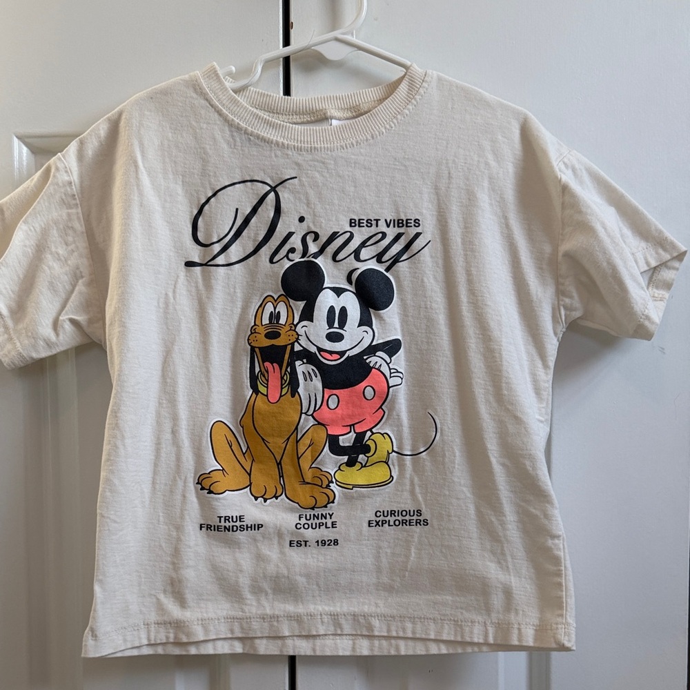 Zara Disney Kids T-Shirt with Mickey and Pluto Print